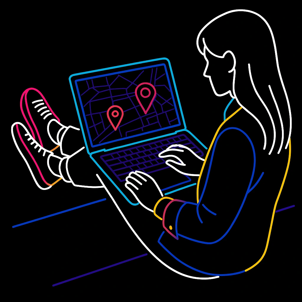 A professional digital banner for Local SEO services, featuring the prominent, stylized title "Local SEO" and graphics that include map pins, location symbols, or a compass to represent geographical targeting in search engine optimization.