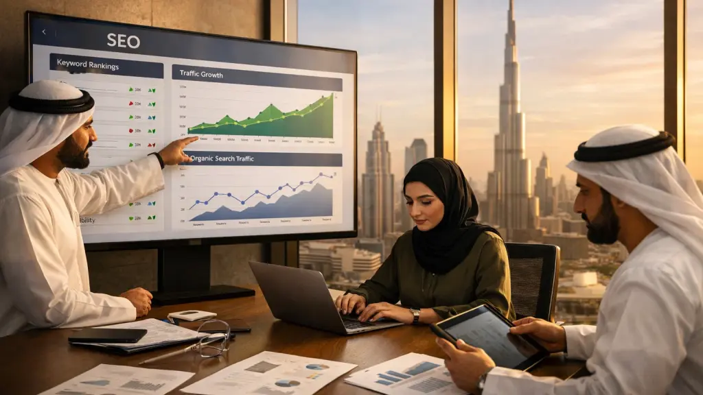 Best SEO Practices in Dubai: reviewing keyword rankings and traffic growth for Arabic and English websites